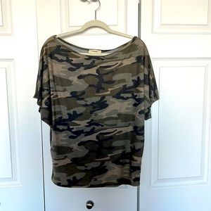 Camouflage Scoop Neck Tee
